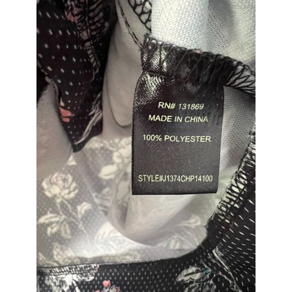 Charmed Hearts Womens Small Floral Track Jacket Zip Up Black Pink White Athleisu - Picture 4 of 5